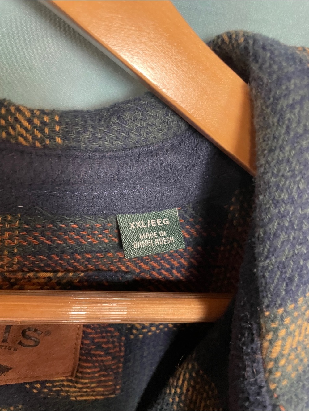 Orvis Navy, Green & Brown Plaid Flannel Shirt - Picture 3 of 4